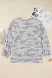 Plus Multicolour Camouflage Print Round Neck Sweatshirt