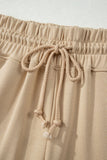 Clearly Aqua Solid Color Loose Tee Drawstring Wide Leg Pants 2pcs Outfit
