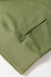 Vineyard Green Drop Shoulder Crisscross Stitching Pocketed Loose Sweatshirt