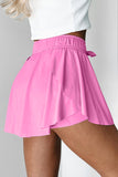 Bonbon Drawstring High Waist Lined Tennis Skorts