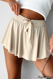 Bonbon Drawstring High Waist Lined Tennis Skorts