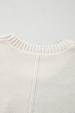 Rose Tan Colorblock Patched Pocket Drop Shoulder Sweater