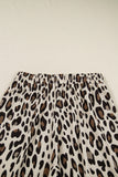 Khaki Leopard Wide Leg Cropped Pants