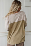 Green Flower Patched Exposed Seam Bracelet Sleeve Oversized T Shirt